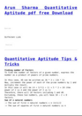 Quantitative Aptitude PDF Free Download