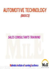 Automotive Technology (Basics): Sales Consultants Training PDF Free Download