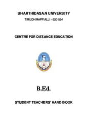 B.Ed. Student Teachers Hand Book PDF Free Download