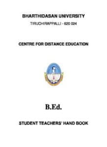 B.Ed. Student Teachers Hand Book