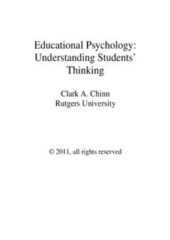 Educational Psychology : Understanding Student’s Thinking PDF Free Download