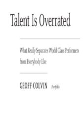 Talent Is Overrated PDF Free Download