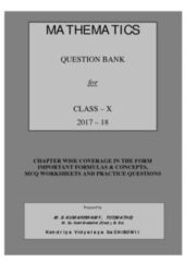 The 10th Class Maths Question Bank PDF Download Free, Written by M.S. Kumarswamy