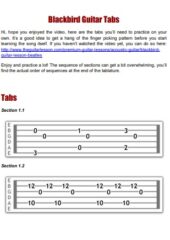Blackbird Guitar Tabs PDF Free Download