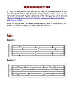 Blackbird Guitar Tabs