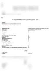 Computer Proficiency Certification Test PDF Free Download