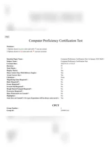 Computer Proficiency Certification Test