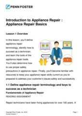 Introduction to Appliance Repair PDF Free Download
