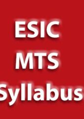ESIC MTS Syllabus 2023 PDF Free Download