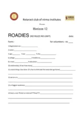 Roadies Audition Form 2020 PDF Free Download