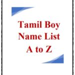 Tamil Boy Name List A to Z