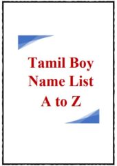 Tamil Boy Name List A to Z PDF Free Download