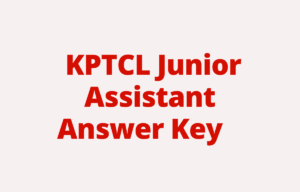 KPTCL Answer Key 2022