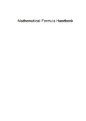 Mathematical Formula Handbook PDF Free Download