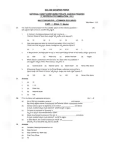 NCC C Certificate Exam Question Paper 2020