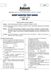 NCERT Booster Test Series for NEET 2021 PDF Free Download