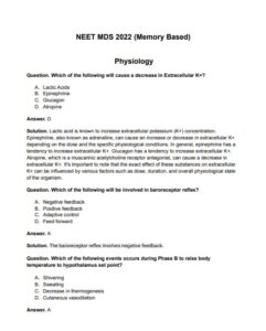 NEET MDS Question Paper 2022