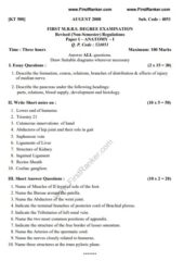First MBBS Degree Examination PDF Free Download