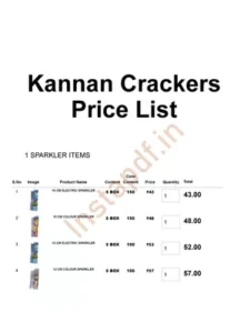 Kannan Crackers Price List