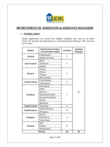 Recruitment of Assistants & of Assistant Manager