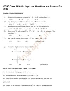 Most Important Questions for Class 10 Maths Board Exam 2023 1 pdf